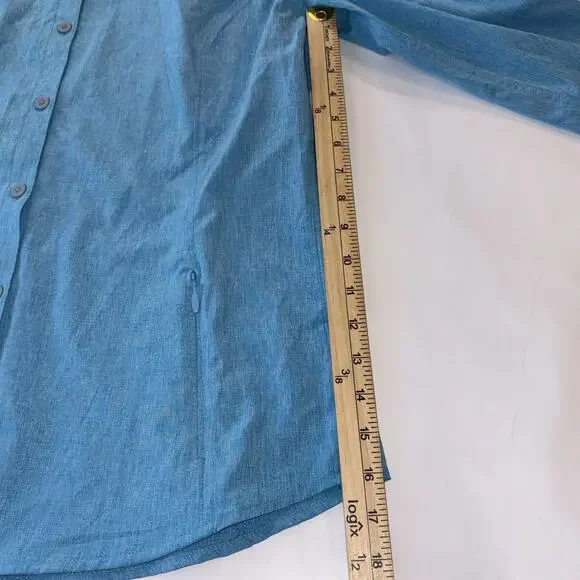 Field & Stream Women's Outdoor M Blue Vented Long Sleeve Fishing Hiking Shirt - Picture 9 of 11